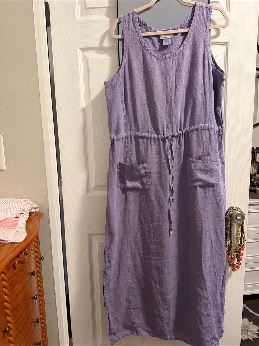 Coldwater Creek Linen Sleeveless Lavender Maxi Dress
